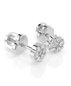 Illusion Earring (Round), 0.03 ct — 102-10015(2.0) - Image 3