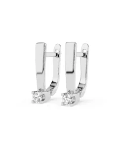Solitaire English Lock Earring (Round), 0.15 ct — 102-10036(2.7) - Image 3