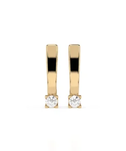 Solitaire English Lock Earring (Round), 0.15 ct — 102-10036(2.7) - Image 4