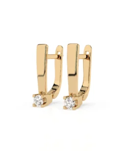 Solitaire English Lock Earring (Round), 0.15 ct — 102-10036(2.7) - Image 6