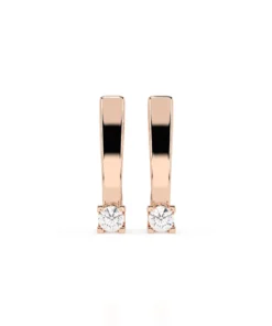 Solitaire English Lock Earring (Round), 0.15 ct — 102-10036(2.7) - Image 7