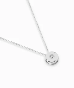 Solitaire Necklace (Round), 0.04 ct — 104-10015(2.2) - Image 3