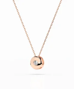Solitaire Necklace (Round), 0.04 ct — 104-10015(2.2) - Image 8