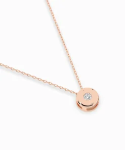 Solitaire Necklace (Round), 0.04 ct — 104-10015(2.2) - Image 9