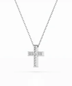 Alternative view of Minimalism Necklace (Round), 0.03 ct — 104-10008