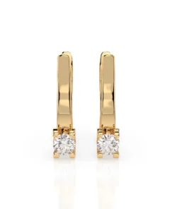 Solitaire English Lock Earring (Round), 0.2 ct — 102-10022(3.0) - Image 3