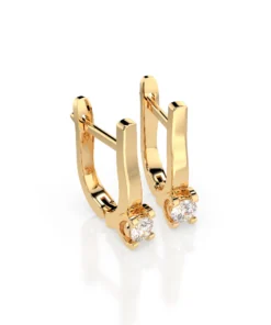 Solitaire English Lock Earring (Round), 0.2 ct — 102-10022(3.0) - Image 4