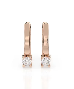 Solitaire English Lock Earring (Round), 0.2 ct — 102-10022(3.0) - Image 6