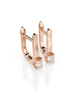 Solitaire English Lock Earring (Round), 0.2 ct — 102-10022(3.0) - Image 7
