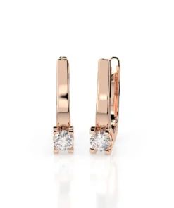 Solitaire English Lock Earring (Round), 0.2 ct — 102-10022(3.0) - Image 8