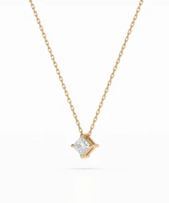 Solitaire Necklace (Princess), 0.1 ct — 104-10055(2.5)PR - Image 5