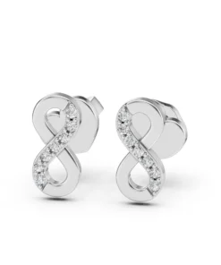 Alternative view of Minimalism Earring (Round), 0.09 ct — 102-10092