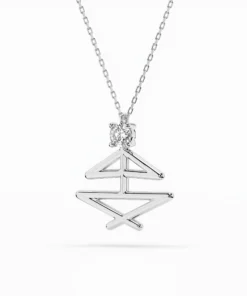 Alternative view of Minimalism Necklace (Round), 0.1 ct — 104-10064