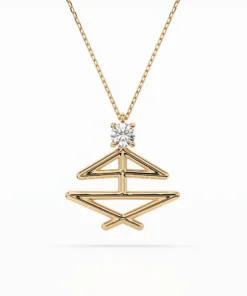 Minimalism Necklace (Round), 0.1 ct — 104-10064 - Image 4