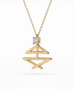 Minimalism Necklace (Round), 0.1 ct — 104-10064 - Image 5