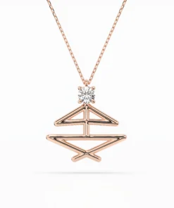 Minimalism Necklace (Round), 0.1 ct — 104-10064 - Image 7