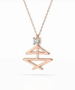 Minimalism Necklace (Round), 0.1 ct — 104-10064 - Image 8
