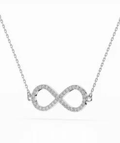 Alternative view of Minimalism Necklace (Round), 0.19 ct — 104-10068
