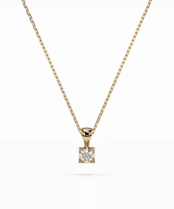 Solitaire Necklace (Round), 0.15 ct — 104-10013(3.4) - Image 4