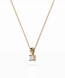 Solitaire Necklace (Round), 0.15 ct — 104-10013(3.4) - Image 5