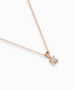 Solitaire Necklace (Round), 0.15 ct — 104-10013(3.4) - Image 9