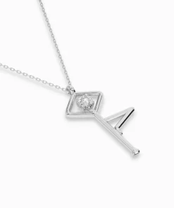 Minimalism Necklace (Round), 0.1 ct — 104-10063 - Image 3
