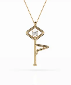 Minimalism Necklace (Round), 0.1 ct — 104-10063 - Image 4