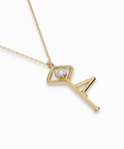 Minimalism Necklace (Round), 0.1 ct — 104-10063 - Image 6
