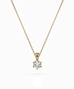 Solitaire Necklace (Round), 0.15 ct — 104-10004(3.4) - Image 4