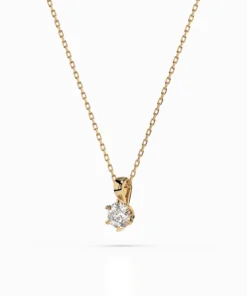 Solitaire Necklace (Round), 0.15 ct — 104-10004(3.4) - Image 5