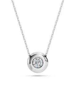 Solitaire Necklace (Round), 0.15 ct — 104-10007(3.4)