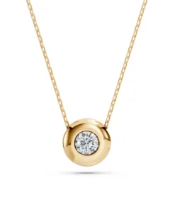 Solitaire Necklace (Round), 0.15 ct — 104-10007(3.4) - Image 4