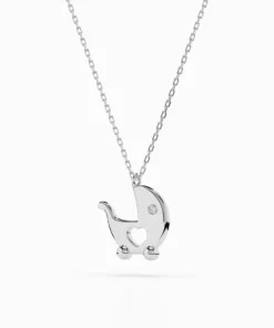 Alternative view of Minimalism Necklace (Round), 0.01 ct — 104-10029