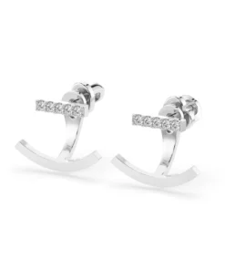 Minimalism Earring (Round), 0.15 ct — 102-10084 - Image 3