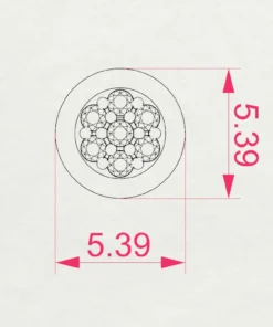 Illusion Earring (Round), 0.08 ct — 102-10068 - Image 10
