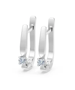 Alternative view of Solitaire English Lock Earring, 0.15 ct — 102-10046(2.7)