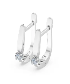 Solitaire English Lock Earring, 0.15 ct — 102-10046(2.7) - Image 3