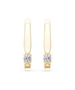 Solitaire English Lock Earring, 0.15 ct — 102-10046(2.7) - Image 4