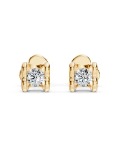 Solitaire Butterfly Earring (Round), 0.2 ct — 102-10013/2(3.0) - Image 4