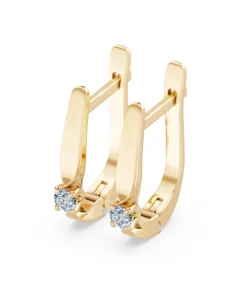 Solitaire English Lock Earring, 0.15 ct — 102-10046(2.7) - Image 6