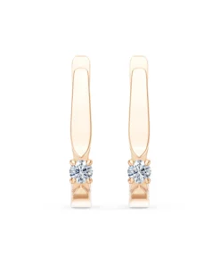 Solitaire English Lock Earring, 0.15 ct — 102-10046(2.7) - Image 7