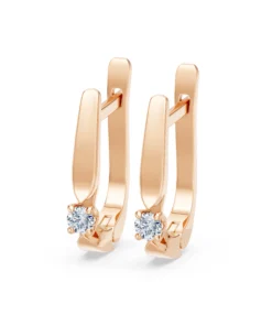 Solitaire English Lock Earring, 0.15 ct — 102-10046(2.7) - Image 8