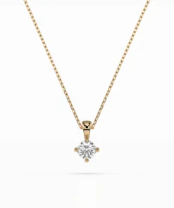 Solitaire Necklace (Round), 0.1 ct — 104-10011(3.0) - Image 4