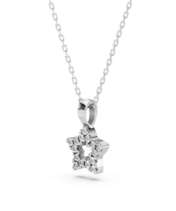 Alternative view of Minimalism Necklace (Round), 0.08 ct — 104-10078