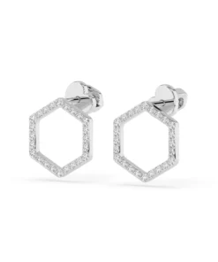 Alternative view of Minimalism Earring (Round), 0.29 ct — 102-10167