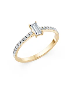 Solitaire Eternity Ring, 0.3 ct — 101-10191(0.30)BAQ - Image 4