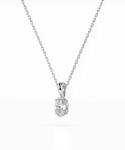 Alternative view of Solitaire Necklace (Oval), 0.3 ct — 104-10069(0.30)OV
