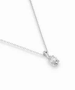 Solitaire Necklace (Oval), 0.3 ct — 104-10069(0.30)OV - Image 3