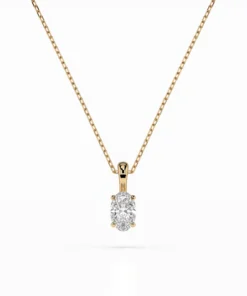 Solitaire Necklace (Oval), 0.3 ct — 104-10069(0.30)OV - Image 4