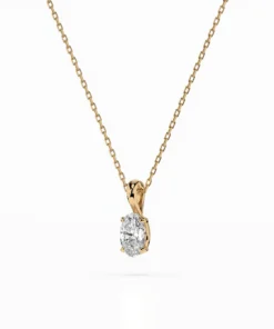 Solitaire Necklace (Oval), 0.3 ct — 104-10069(0.30)OV - Image 5